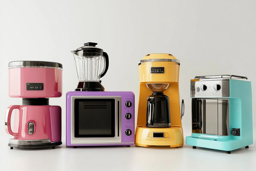 row-different-kitchen-appliances-including-blender-blender-blender petit electromenager